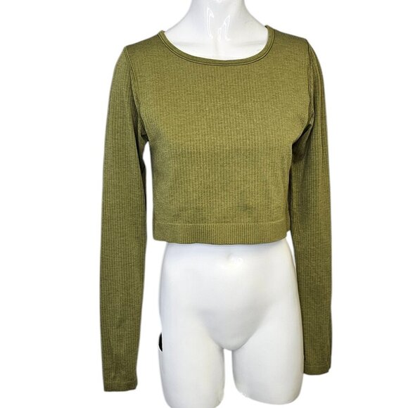 lululemon athletica Tops - Lululemon Womens Ebb To Street Long Sleeve Top, Green, Cropped, Bronze Green, 10